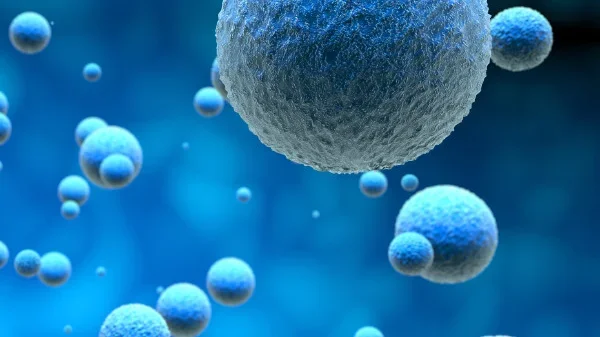 Render of cells floating